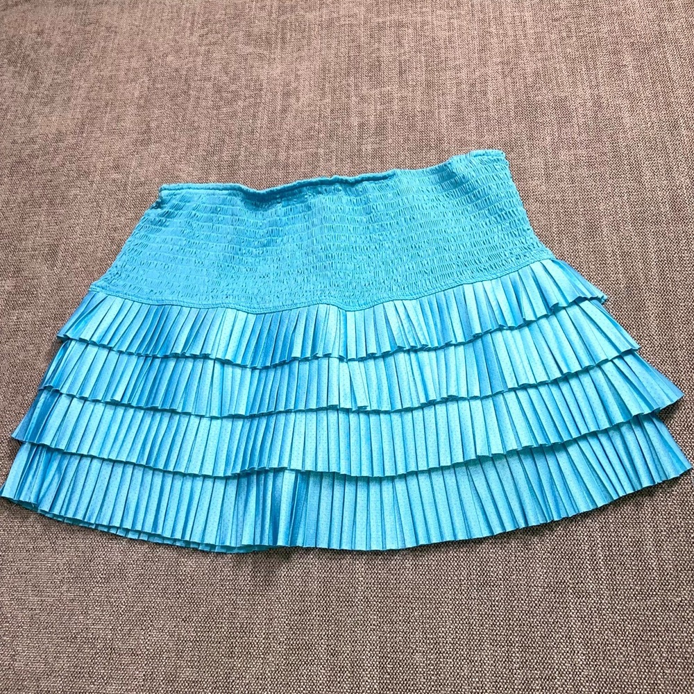 Catch + Club Skort Womens M Blue Lined Smocked Tennis Performance Resort Wear
